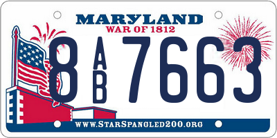 MD license plate 8AB7663