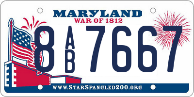 MD license plate 8AB7667