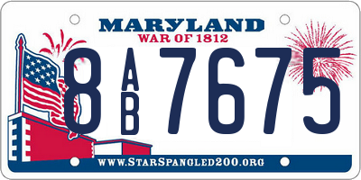 MD license plate 8AB7675