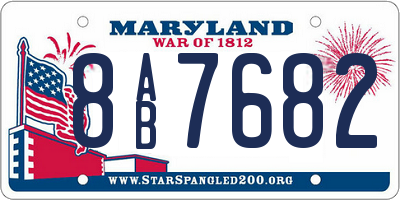 MD license plate 8AB7682