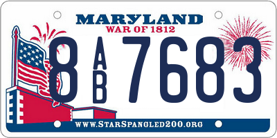 MD license plate 8AB7683
