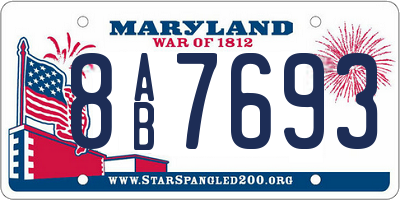 MD license plate 8AB7693