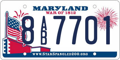 MD license plate 8AB7701