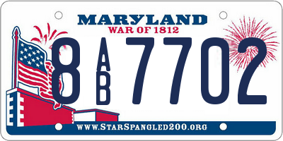 MD license plate 8AB7702