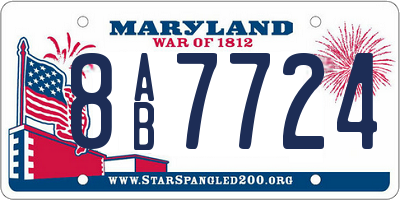 MD license plate 8AB7724