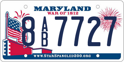 MD license plate 8AB7727