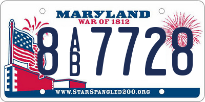 MD license plate 8AB7728