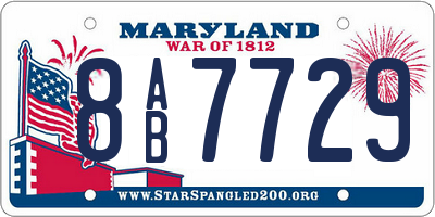 MD license plate 8AB7729