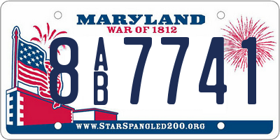 MD license plate 8AB7741