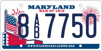 MD license plate 8AB7750