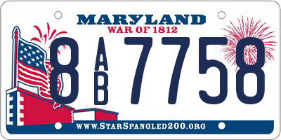 MD license plate 8AB7758