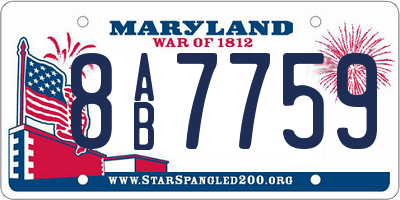 MD license plate 8AB7759