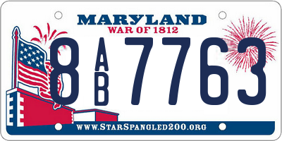 MD license plate 8AB7763