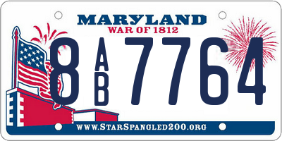 MD license plate 8AB7764