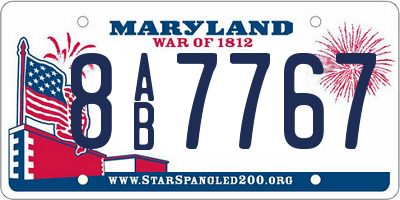 MD license plate 8AB7767