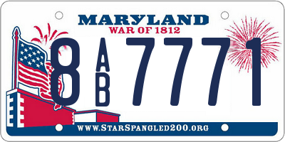 MD license plate 8AB7771