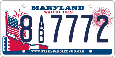 MD license plate 8AB7772