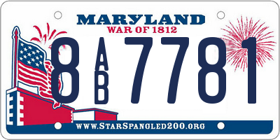 MD license plate 8AB7781