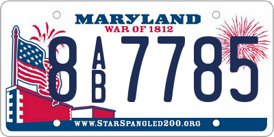MD license plate 8AB7785