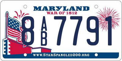 MD license plate 8AB7791