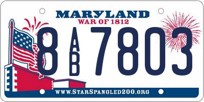 MD license plate 8AB7803