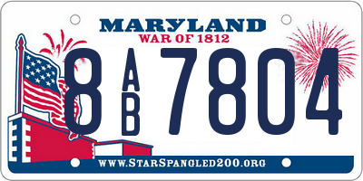 MD license plate 8AB7804