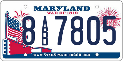 MD license plate 8AB7805