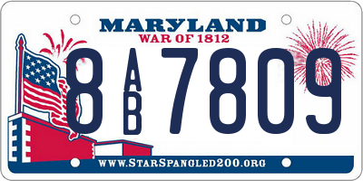 MD license plate 8AB7809