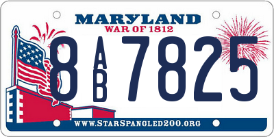 MD license plate 8AB7825