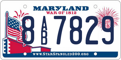 MD license plate 8AB7829
