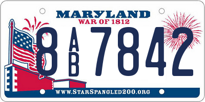 MD license plate 8AB7842