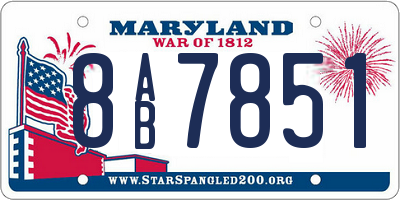 MD license plate 8AB7851