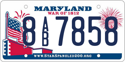 MD license plate 8AB7858