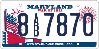 MD license plate 8AB7870