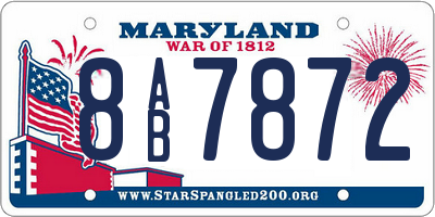 MD license plate 8AB7872