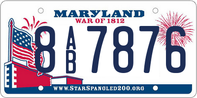 MD license plate 8AB7876