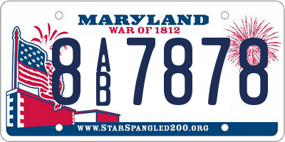 MD license plate 8AB7878
