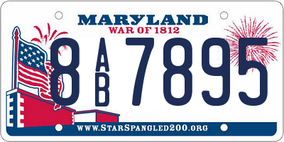 MD license plate 8AB7895