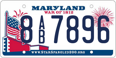 MD license plate 8AB7896