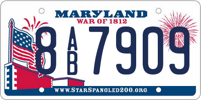 MD license plate 8AB7909