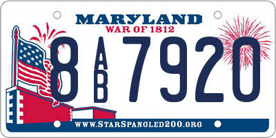 MD license plate 8AB7920