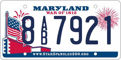 MD license plate 8AB7921