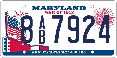 MD license plate 8AB7924