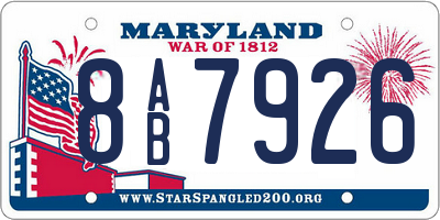 MD license plate 8AB7926