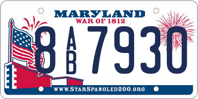 MD license plate 8AB7930