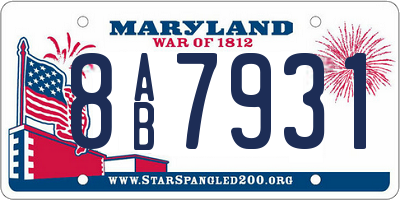 MD license plate 8AB7931