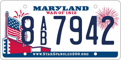 MD license plate 8AB7942