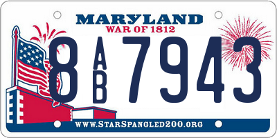 MD license plate 8AB7943