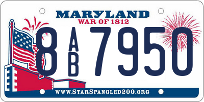 MD license plate 8AB7950