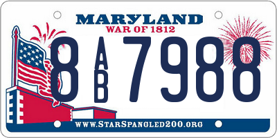 MD license plate 8AB7988